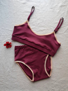 Valkyrie High-Waisted Gaff Panty in Merlot