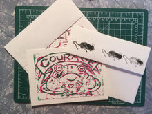 Load image into Gallery viewer, Courage Frog Linocut Greeting Card
