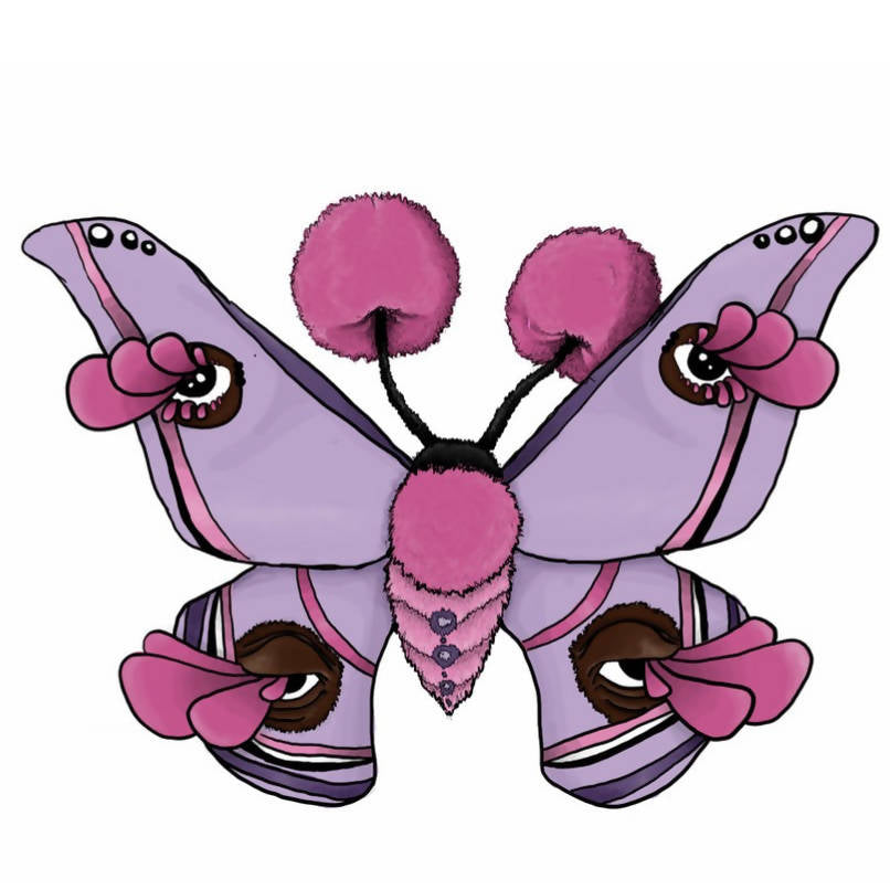 Pink and Purple moth stickers