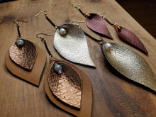 Load image into Gallery viewer, Genuine Leather Leaf Earrings
