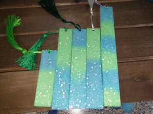 Glow in the Dark Blue and Green Glitter Resin Bookmarks