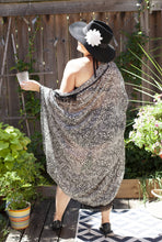 Load image into Gallery viewer, Black and White Leopard Chiffon Cocoon Robe
