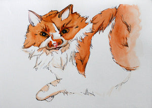 custom pet portrait - 5x7 watercolour painting