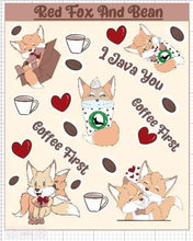 Load image into Gallery viewer, Red Fox and Bean Vinyl Sticker Sheet
