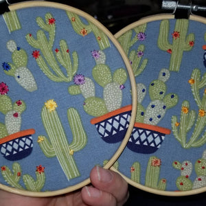 Cacti succulent embroidery floral gift