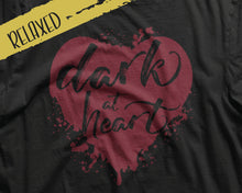 Load image into Gallery viewer, Dark At Heart Tee | Goth Tshirts | Red and Black Tee | Gray and Black Tee
