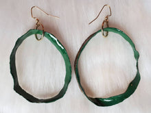 Load image into Gallery viewer, Avocado skin earrings painted green/natural
