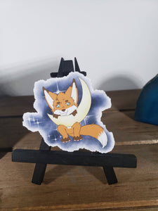 Red Fox over the Moon Magnet