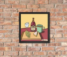 Load image into Gallery viewer, Wine and Cheese -  Art Print Giclée
