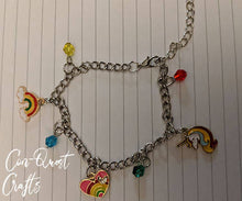 Load image into Gallery viewer, Rainbows, Unicorns and Flamingos Charm Bracelets

