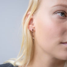 Load image into Gallery viewer, Hammer Finished Drop Earrings in Rose Gold

