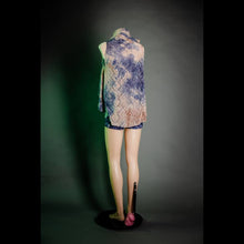 Load image into Gallery viewer, Rhapsody Ruffle Vest in Blue and Beige Lace

