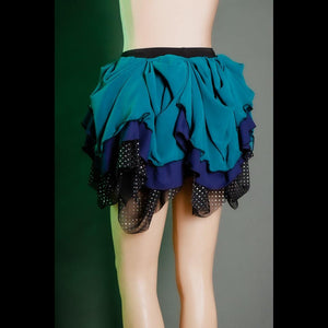 Scout Me Up Bustle Skirt in Cerulean, Indigo and Sparkle Noir