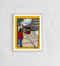 Load image into Gallery viewer, Toronto Streetcar Digital illustration Downtown Scene Toronto during the day Giclée
