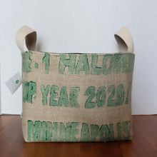 Load image into Gallery viewer, Upcycled Coffee Sack Basket - large
