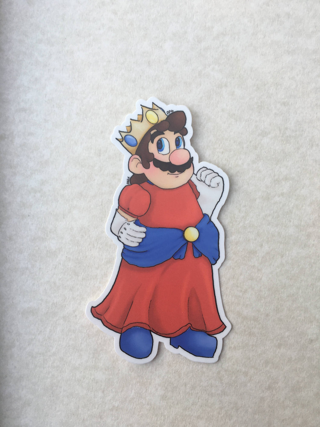 Mario in a Dress 6.6cm x 11.9cm Sticker