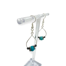 Load image into Gallery viewer, Turquoise and Hematite Teardrop Earrings
