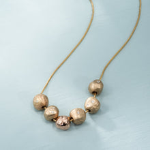 Load image into Gallery viewer, Luxe Nugget Diamond Necklace in Yellow and Rose Gold
