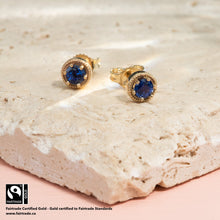Load image into Gallery viewer, Vintagesque Studs with Fairtrade Certified Gold
