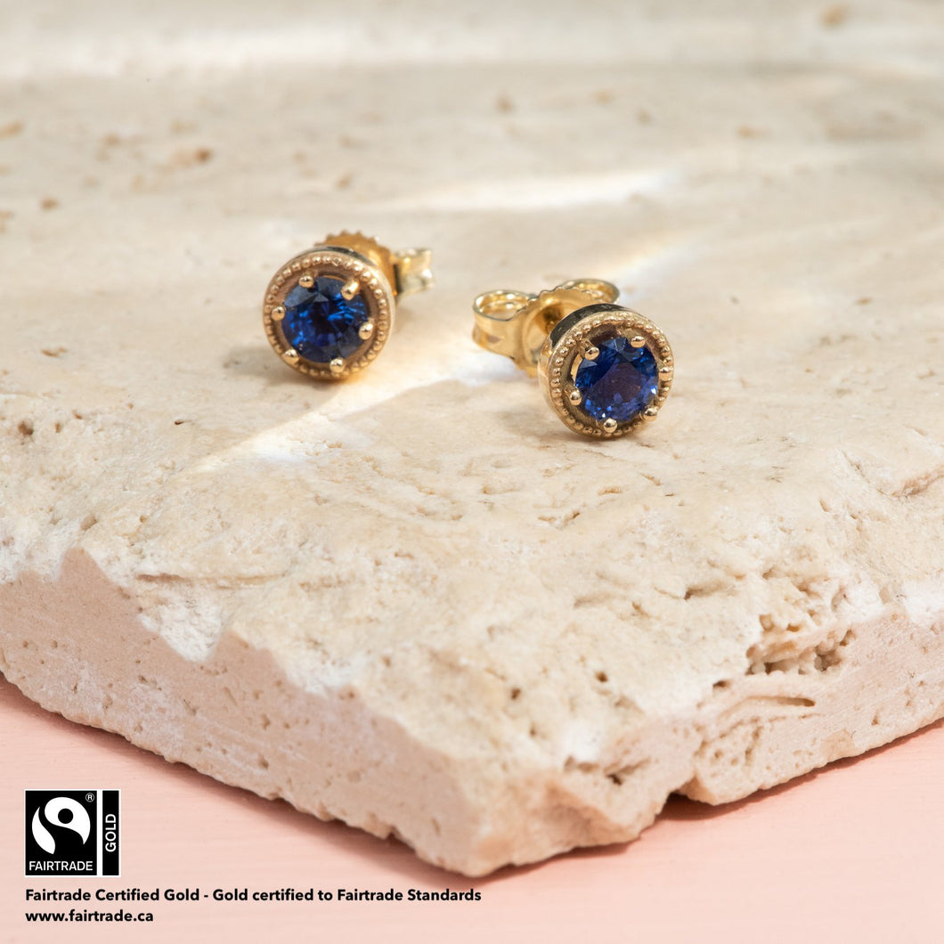 Vintagesque Studs with Fairtrade Certified Gold