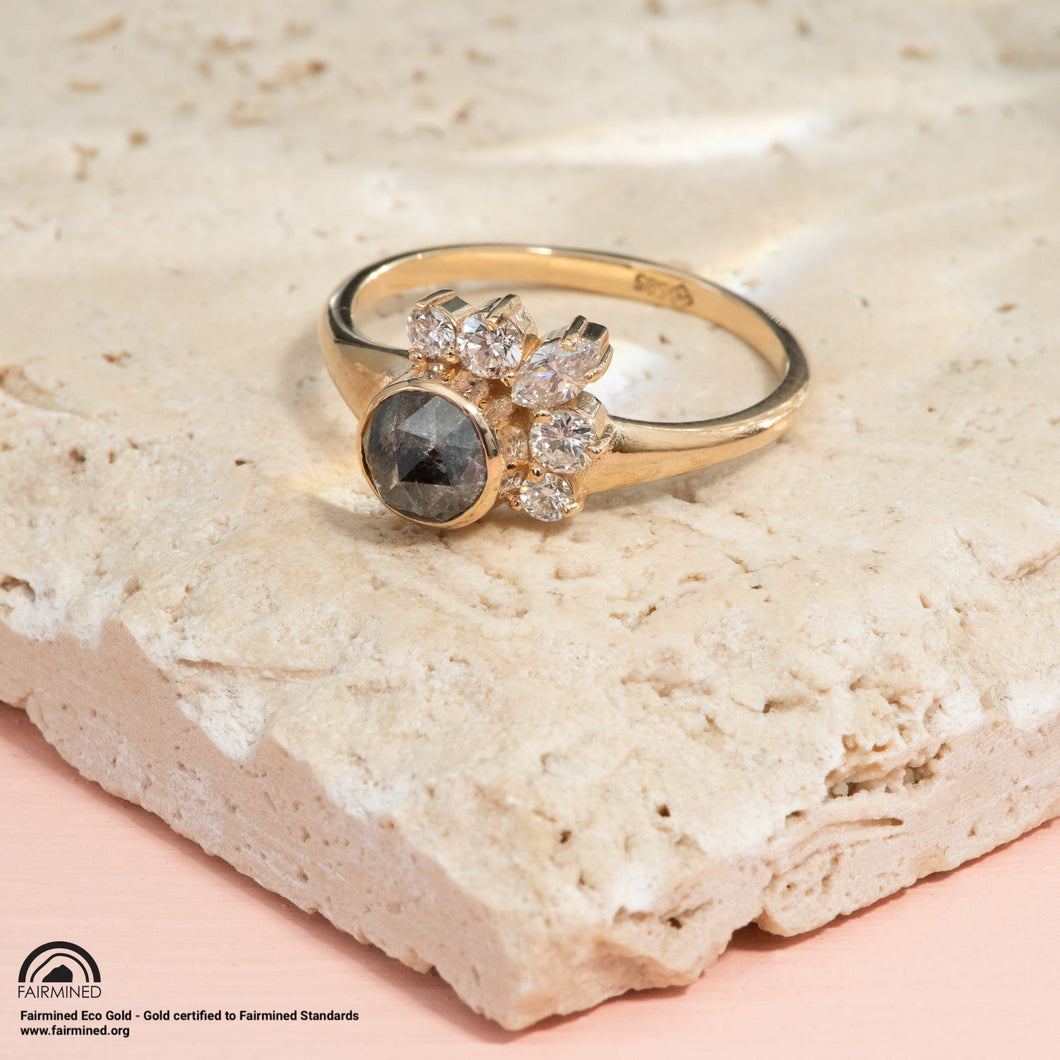 Diamond Spray Ring in Fairmined Certified Yellow Gold
