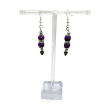 Load image into Gallery viewer, Purple Glass Bead Earrings
