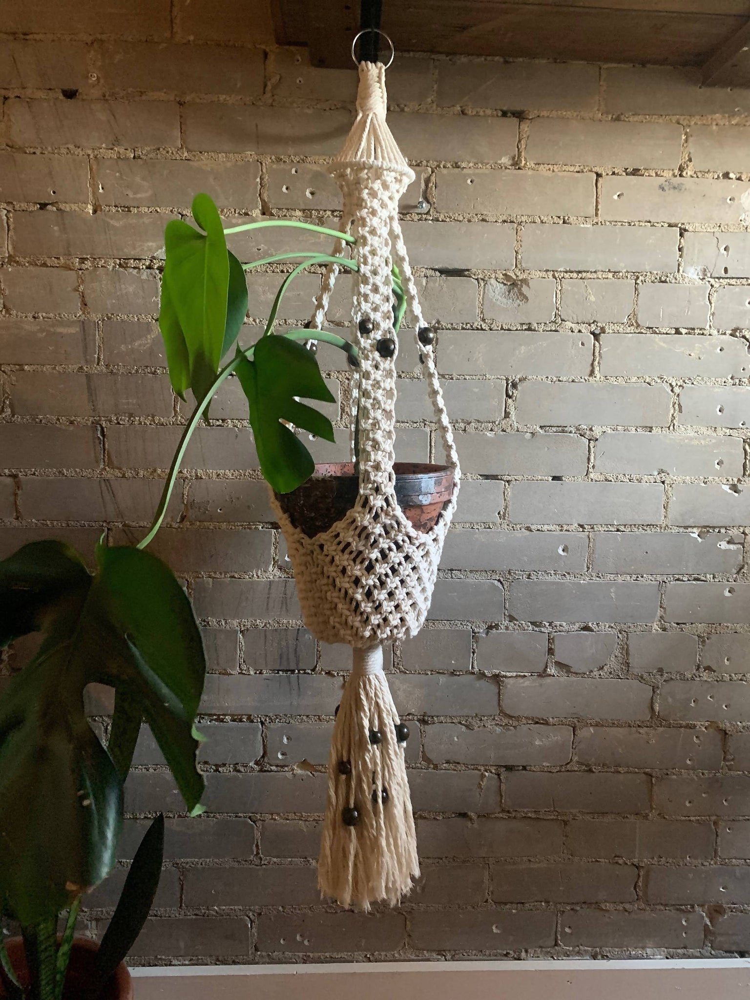 70's macrame plant hanger 70s Inspired Macrame Plant Hanger – Flamingo Market