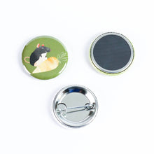 Load image into Gallery viewer, Floral Rats Pinback Buttons or Strong Ceramic Magnets
