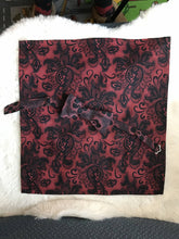 Load image into Gallery viewer, Red Floral Bow Tie and Lace Print Pocket Square
