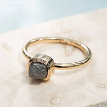 Load image into Gallery viewer, Rough Diamond Bezel Ring in Yellow Gold
