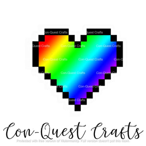Pixel Heart Pride Flag Sticker