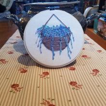 Load image into Gallery viewer, Hand embroidered hanging succulent terrarium art hoop
