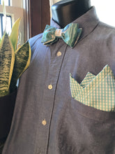 Load image into Gallery viewer, Mermaid Bow Tie and Gingham Pocket Square
