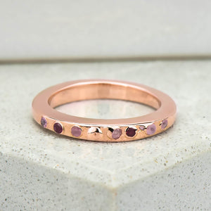 Pink Sapphire Kimberlite Ring in Rose Gold