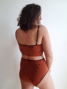 Juniper High-Waisted Panty in Rust Print