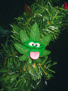 Funny Face Pot Leaf Christmas Ornament