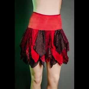 Perky Pixie Skirt in Red & Black
