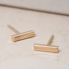 Load image into Gallery viewer, Rectangular Studs in Yellow Gold
