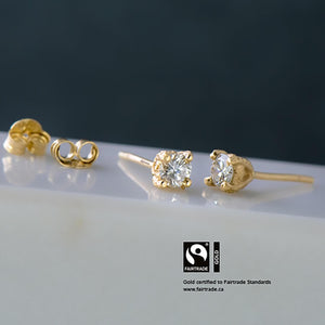 Recycled Diamond Baroque Studs with Fairtrade Certified Gold