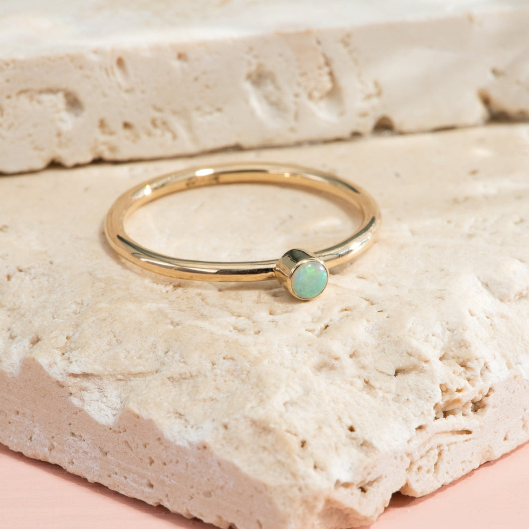 Recycled Yellow Gold & Opal Ring