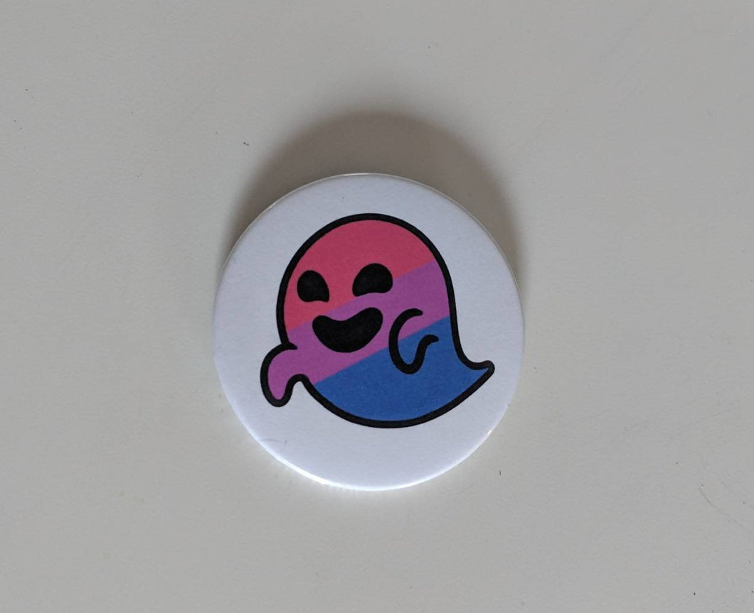Bisper ghost 2.25 inch bisexual button