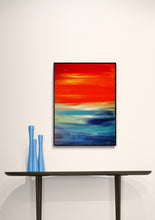 Load image into Gallery viewer, Calming Abstract Painting, Hand Painted Art, Expressionistic Living Room Wall Art, Orange skies Painting, Hand Painted by Rina Kaavchinski
