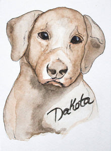 custom pet portrait - 8x10 watercolour painting