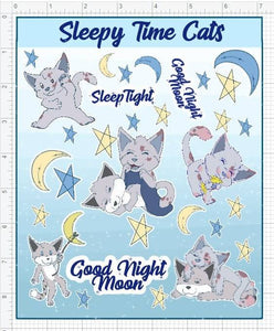 Sleepy Time Cats Vinyl Sticker Sheet
