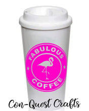 Load image into Gallery viewer, Fabulous Flamingo/Unicorn Coffee Permanent Decal - DECAL ONLY
