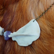 Load image into Gallery viewer, Raccoon Scapula and Amethyst Necklace - *REAL BONE*
