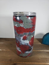 Load image into Gallery viewer, Camo Cloud Red and Grey 16oz Acrylic Flow Resin Tumbler
