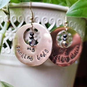 Earrings: Round Pro Choice My Body