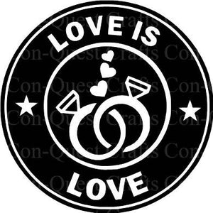 Love is Love Rings Permanent Decals - DECAL ONLY