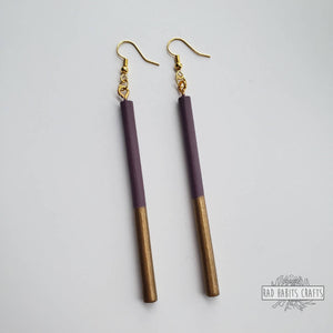 Lavender and Gold Earrings